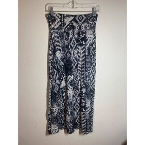 Wet Seal Aztec Tribal Print Maxi Skirt Women's Size Small Black Y2K Retro P10